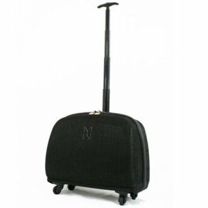 LA MOVE Mobile Closet Carry On Luggage by Designer Max Mirani (Black w/Cream )
